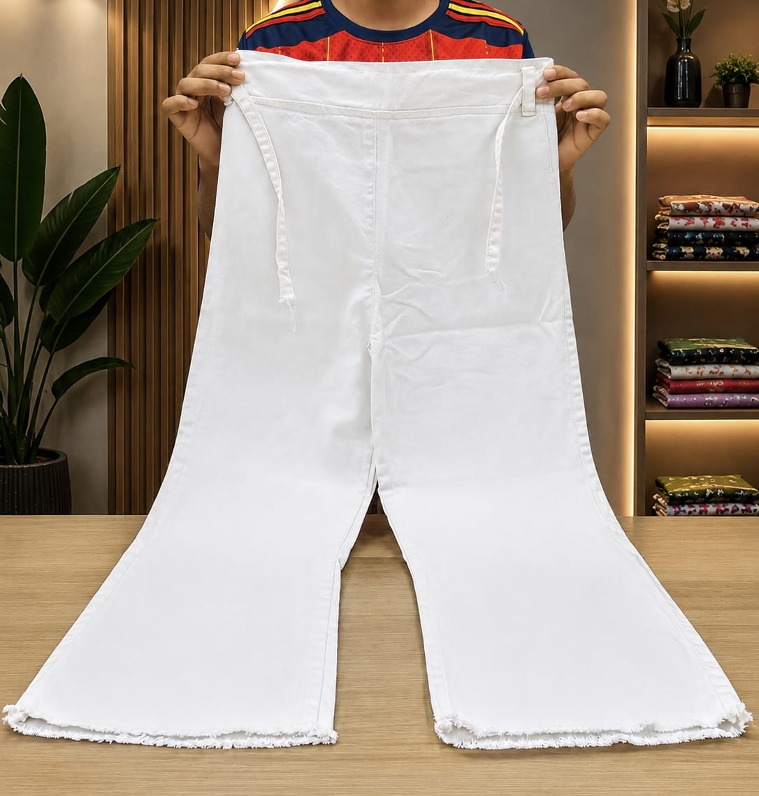 Ladies China Denim Baggy Cargo/Jeans Pant