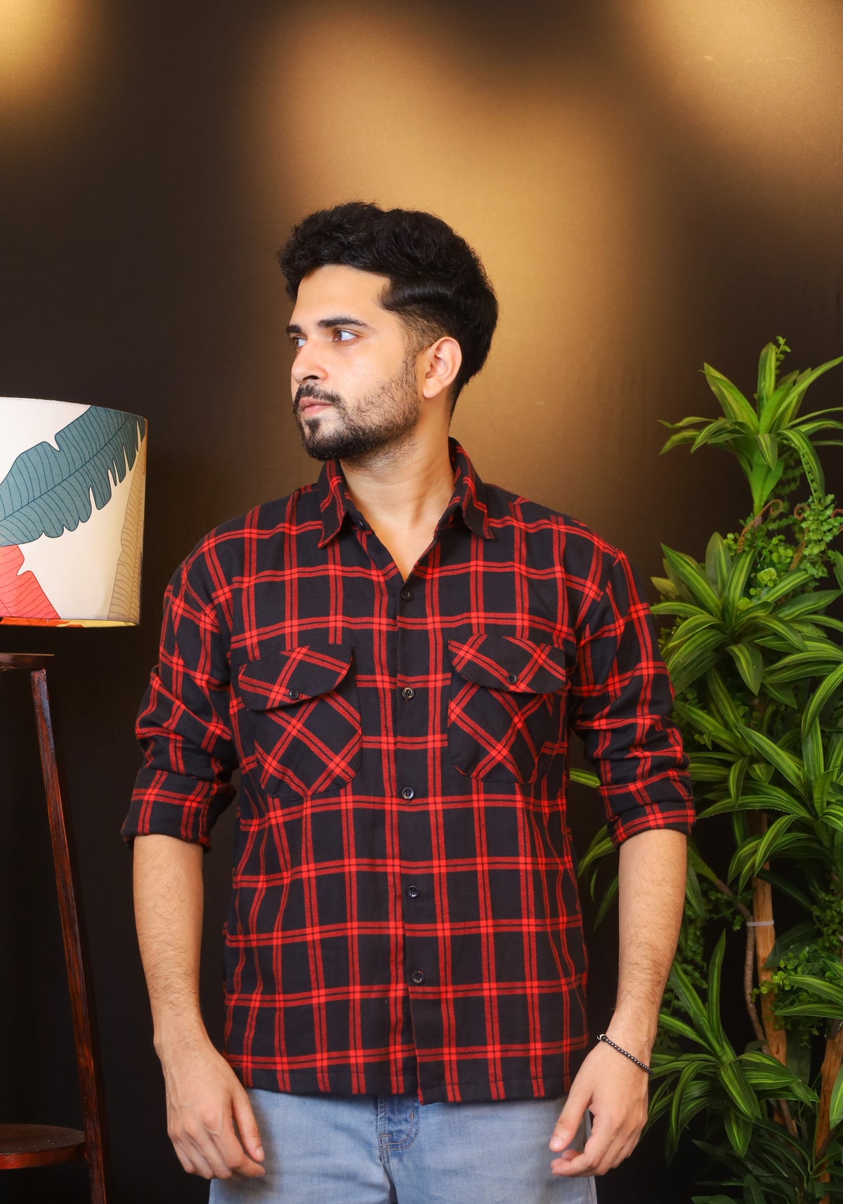 Premium Black Red Check Shirt - BX1