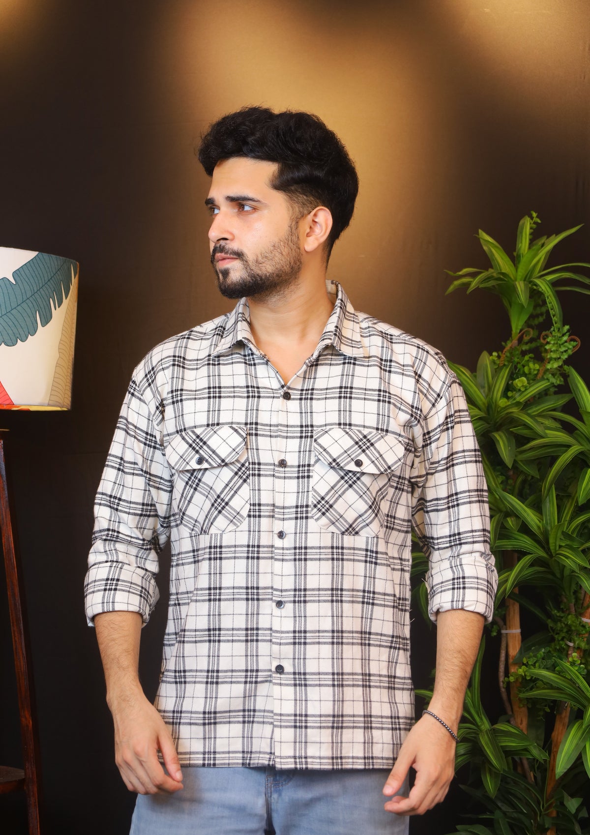 White Black Check Shirt - BX1