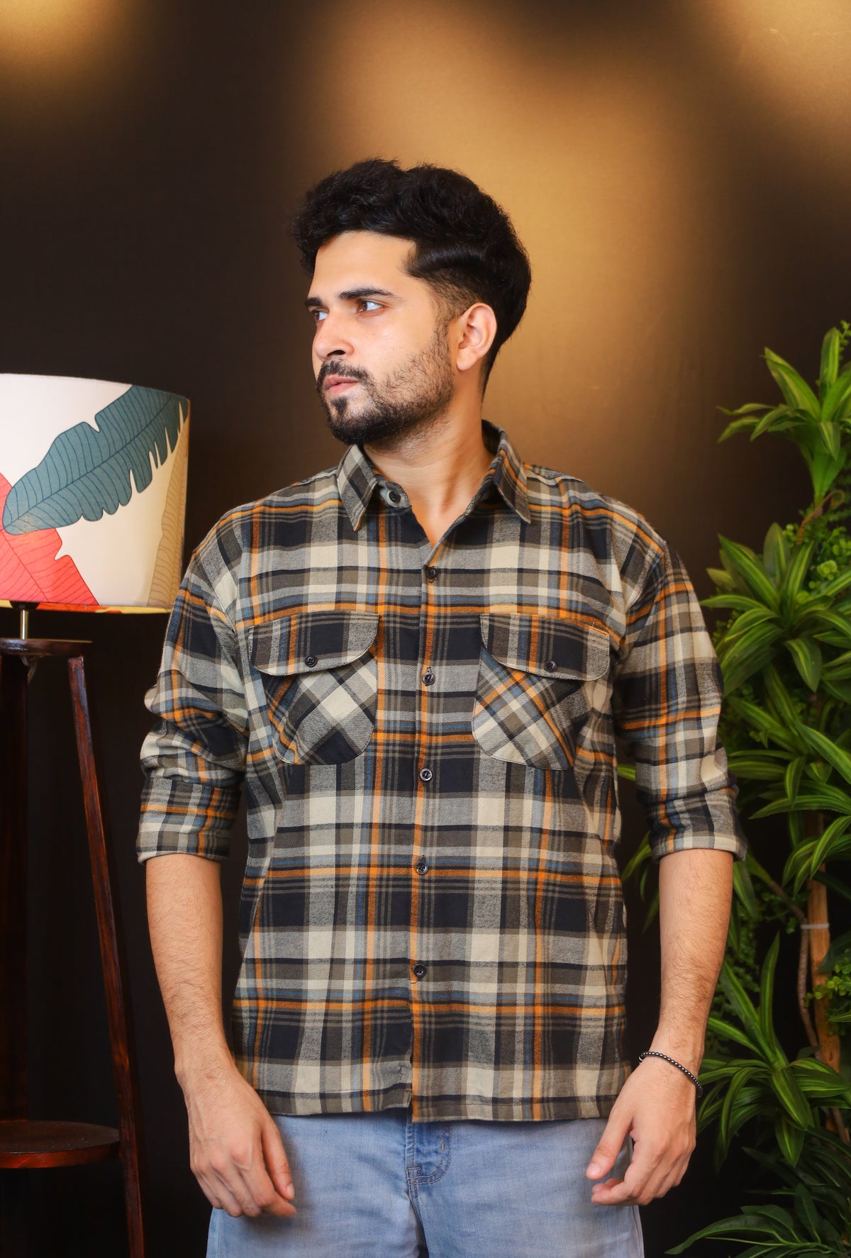 Olive Black Check Shirt - BX1