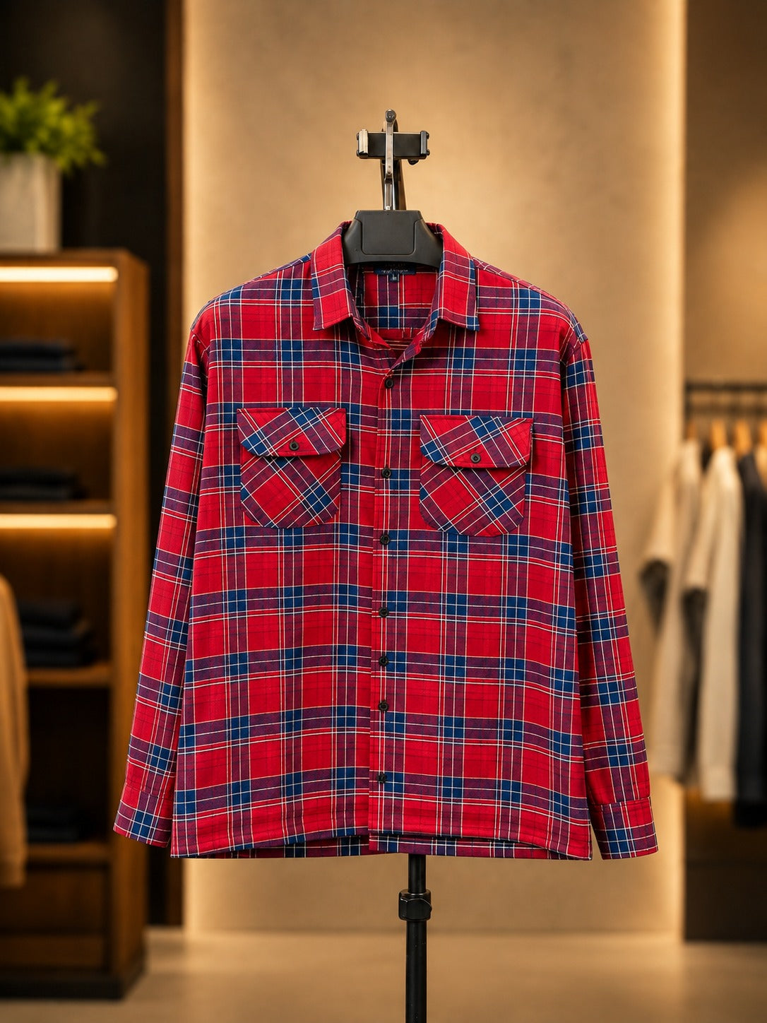Red Blue Check Shirt - BX1