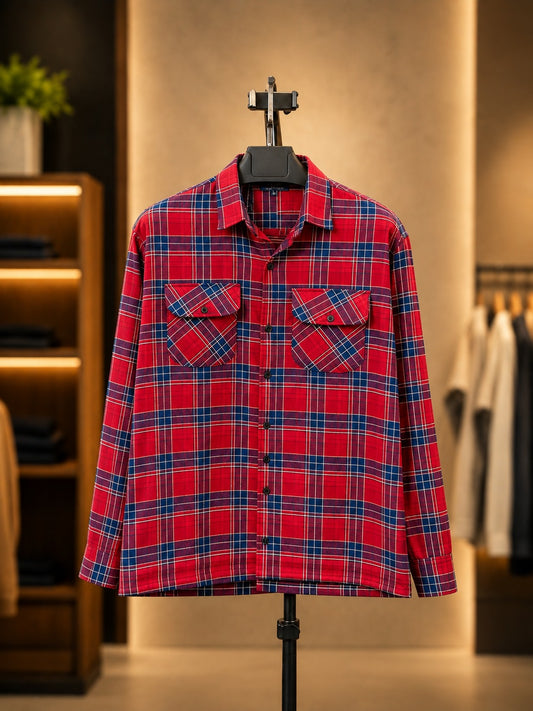 Red Blue Check Shirt - BX1