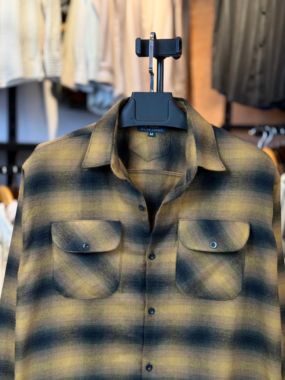 Mustard Colour Check Shirt - BX1