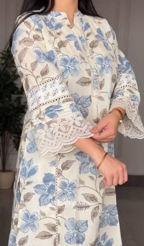 Premium 100% Cotton All-Over Embroidery Three-Piece Set