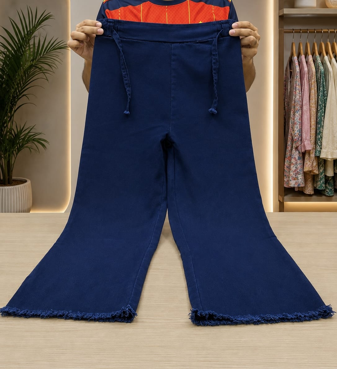 Ladies China Denim Baggy Cargo/Jeans Pant