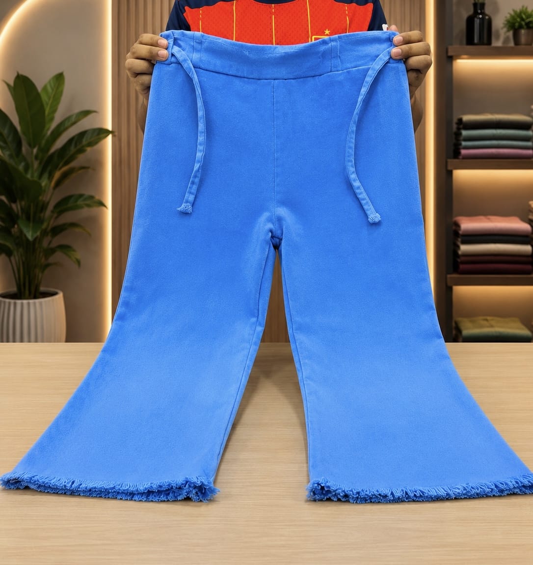 Ladies China Denim Baggy Cargo/Jeans Pant