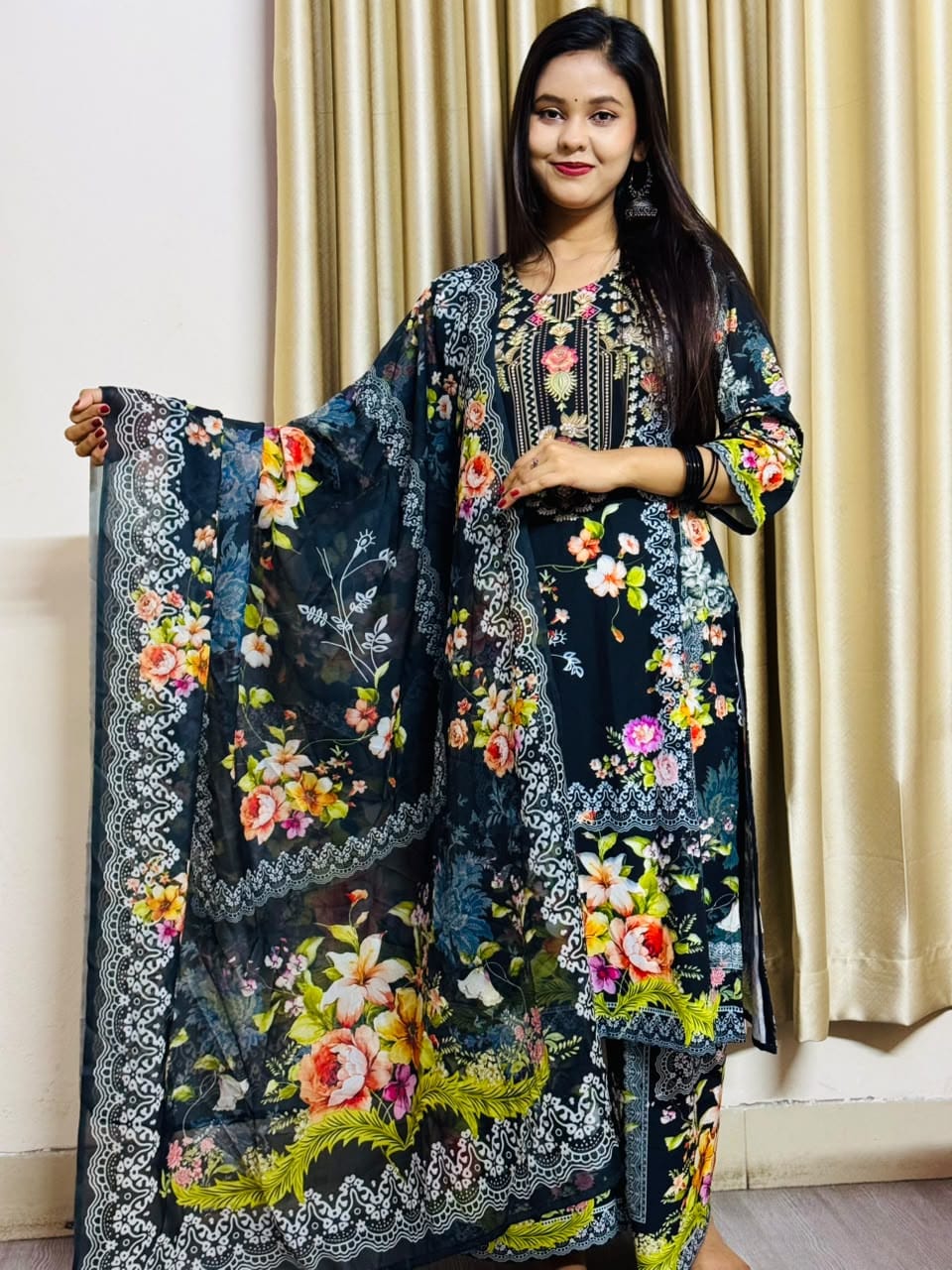 Women's Premium Digital Printed China DTX Three Piece Set