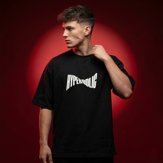 Men's Premium Streetwear Drop Shoulder T-Shirt - Solid Black